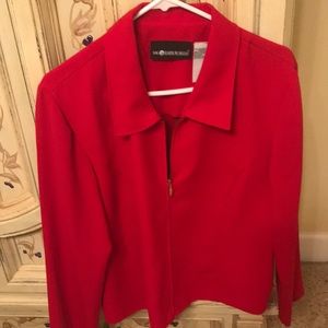 Ladies red zip front jacket